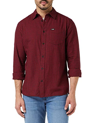 Wrangler Men's 1 Pocket Shirt, Rot, XXL von Wrangler