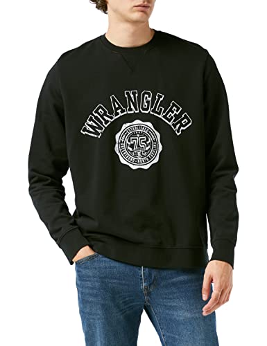 Wrangler Men's Collegiate Crew Sweatshirt, Faded Black, X-Large von Wrangler