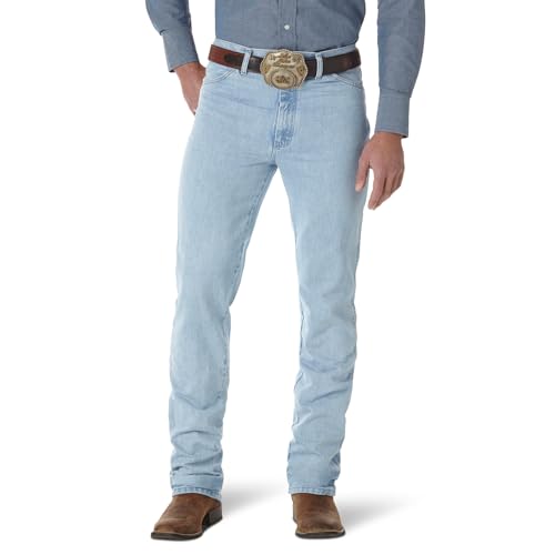 Wrangler Herren Slim Fit Cowboy-Schnitt Jeans, Goldfarbene Schnalle, 35W / 34L Wrangler Herren Slim Fit Cowboy-Schnitt Jeans, Goldfarbene Schnalle, 35W / 34L von Wrangler