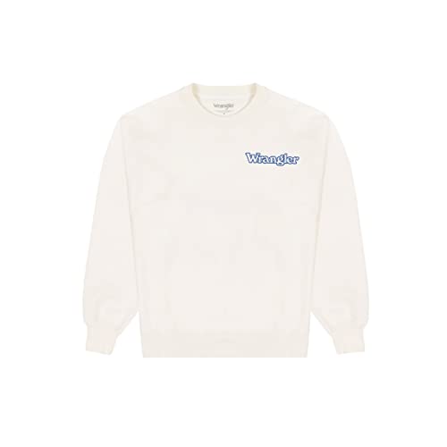 Wrangler Men's Graphic Crew Sweater, White, Small von Wrangler