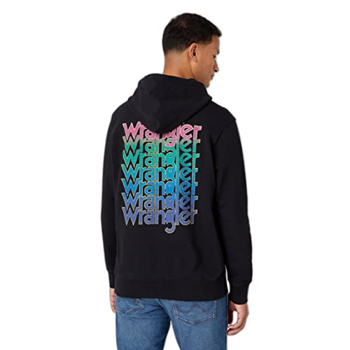 Wrangler Men's Graphic Hoodie Hooded Sweatshirt, Black, Large von Wrangler