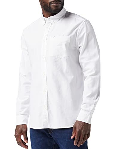 Wrangler Herren 1 X Button Down Shirt, Weiß, S EU von Wrangler