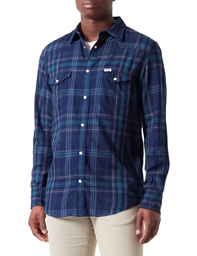 Wrangler Men's LS Western Shirt, Black IRIS, L von Wrangler