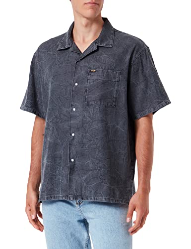 Wrangler Men's SS Resort Shirt, Black Lightning, Large von Wrangler