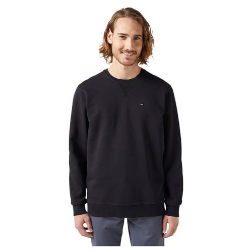 Wrangler Men's Sign Off Crew Sweatshirt, Black, M von Wrangler