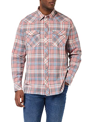 Wrangler Men's Western Shirt, Pink, Small von Wrangler