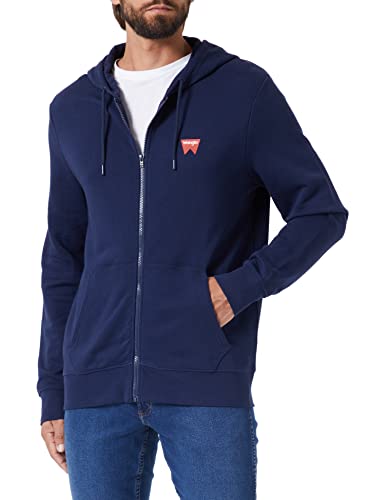 Wrangler Herren Zip Thru Sweatshirt, Navy, XXL Große Größen von Wrangler