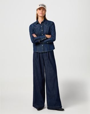 Wrangler Pleated Trouser Saddle Größe 26 x30 von Wrangler