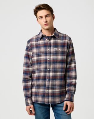 Wrangler Regular Brushed 1 Pocket Shirt Navy Birch Größe XXL von Wrangler