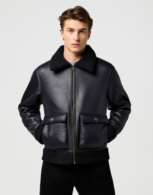 Wrangler Regular Shearling Jacket Black Größe S von Wrangler