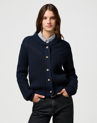 Wrangler Regular Western Cardigan Dark Navy Größe XS von Wrangler