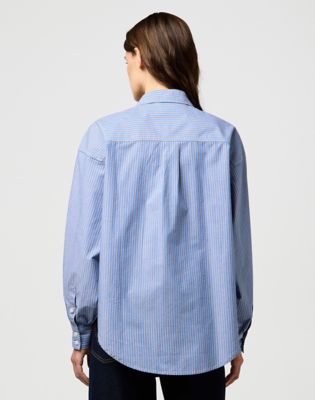 Wrangler Relaxed Cool Girl Blouse Dusty Blue Größe XL von Wrangler