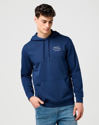 Wrangler Relaxed Embroidery Hoodie Navy Größe XL von Wrangler