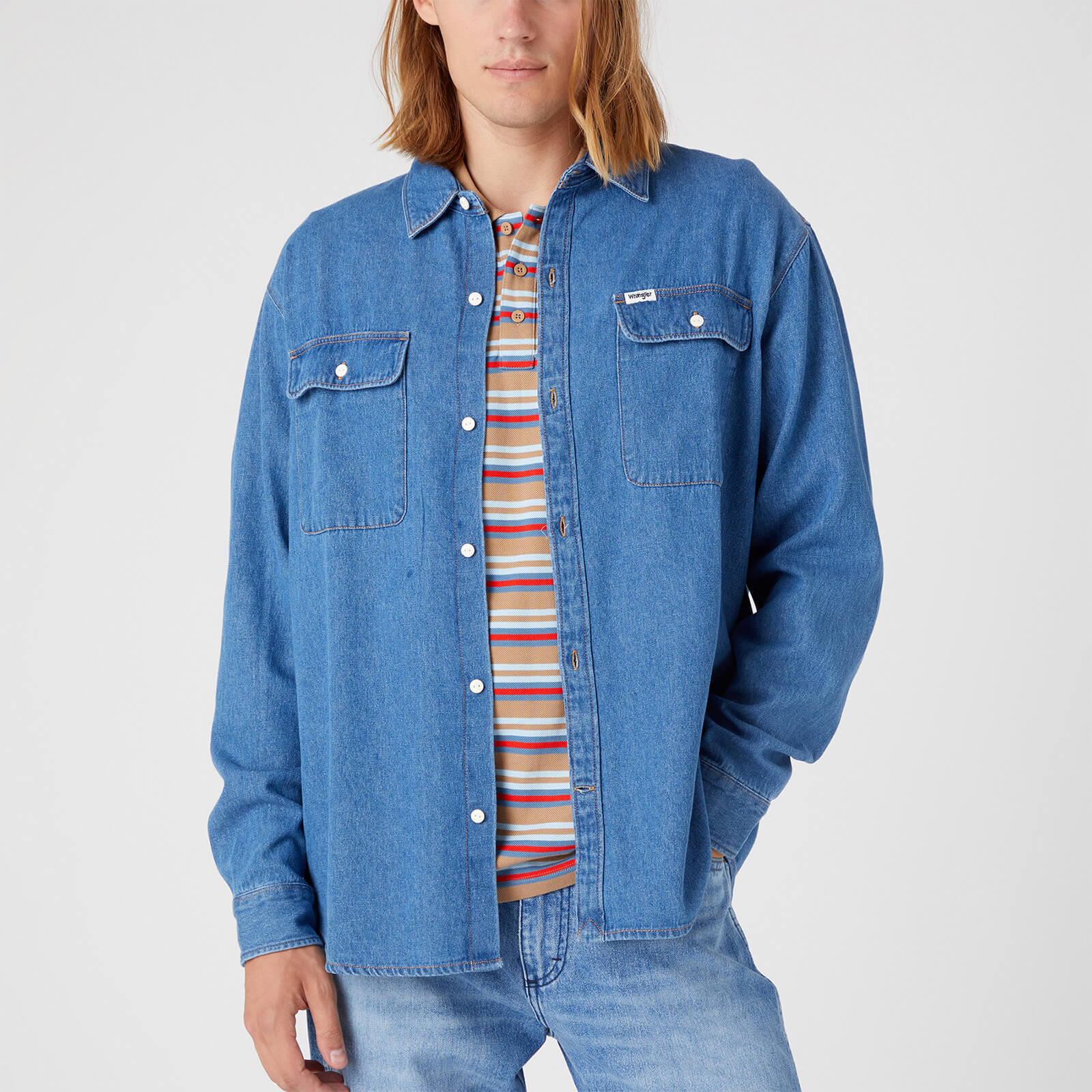 Wrangler Relaxed Fit Denim Shirt - M von Wrangler