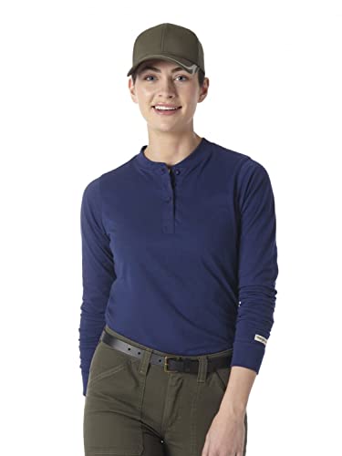 Wrangler Riggs Workwear Damen Long Sleeve Henley Arbeits-T-Shirt, Blau-Blue Depths, Klein von Wrangler