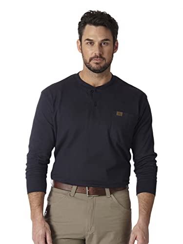 Wrangler Henley-Shirt für Herren, langärmelig, Marineblau, Mittel von Wrangler