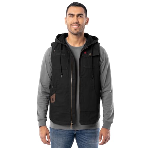 Wrangler Riggs Workwear Herren Arbeitsweste mit Entenmuster Weste, Schwarz, X-Large von Wrangler