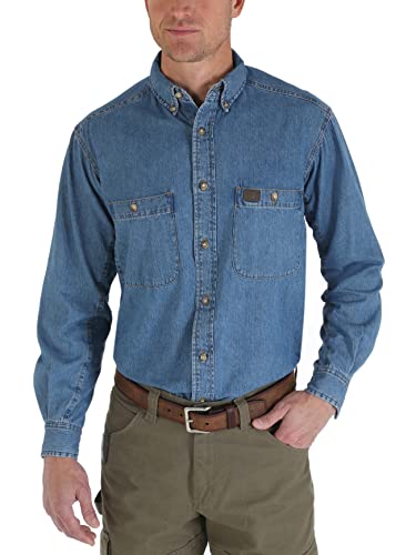 Wrangler Riggs Workwear Herren Denim Arbeitshemd - Blau - 3X von Wrangler