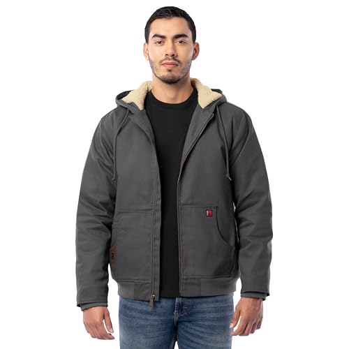 Wrangler Herren Duck Sherpa gefütterte durchgehendem Reißverschluss Jacke, dunkelgrau, M von Wrangler