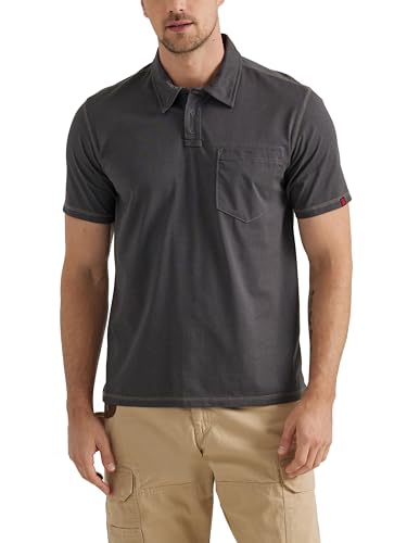 Wrangler Kurzärmeliges Performance-Strick-Poloshirt für Herren, Asphalt Heather, XX-Large von Wrangler