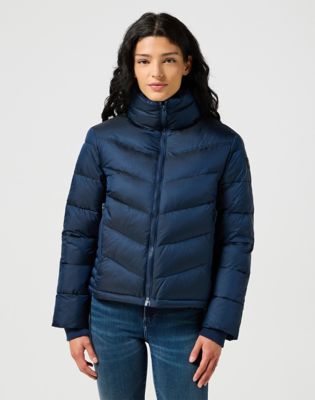 Wrangler Short Puffer Jacket Navy Größe M von Wrangler