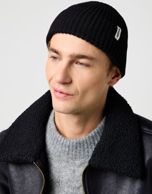Wrangler Sign Off Beanie Black Größe One Size von Wrangler