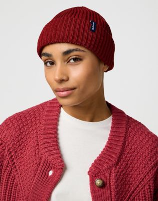 Wrangler Sign Off Beanie Fired Brick Größe One Size von Wrangler