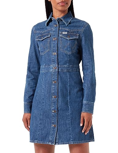 Wrangler Damen Slim Western Casual Dress, Curious Cat, XS EU von Wrangler