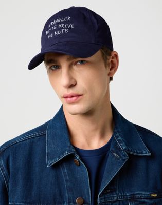 Wrangler Slogan Cap Dark Navy Größe One Size von Wrangler