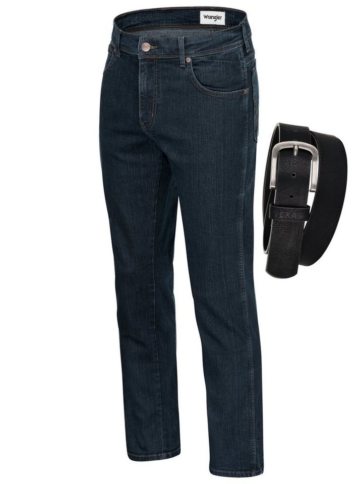 Wrangler Straight-Jeans Texas Authentic Straight Herrenstrechjeans mit Gürtel von Wrangler