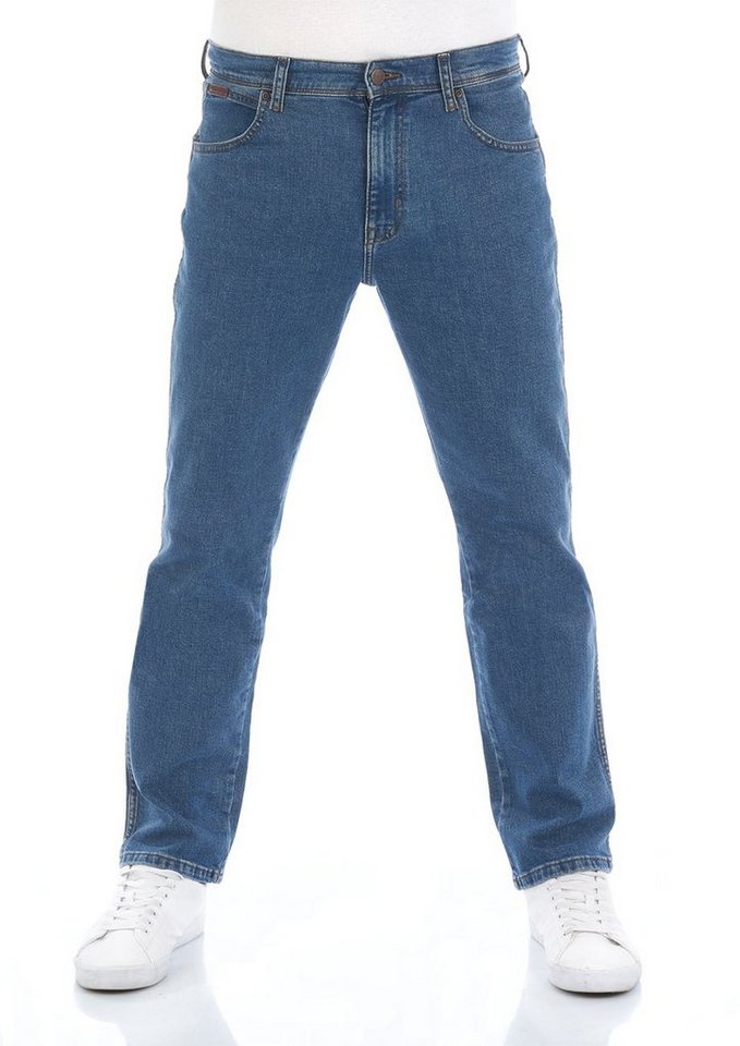 Wrangler Straight-Jeans Herren Jeanshose Texas Stretch Regular Fit Denim Hose mit Stretch von Wrangler
