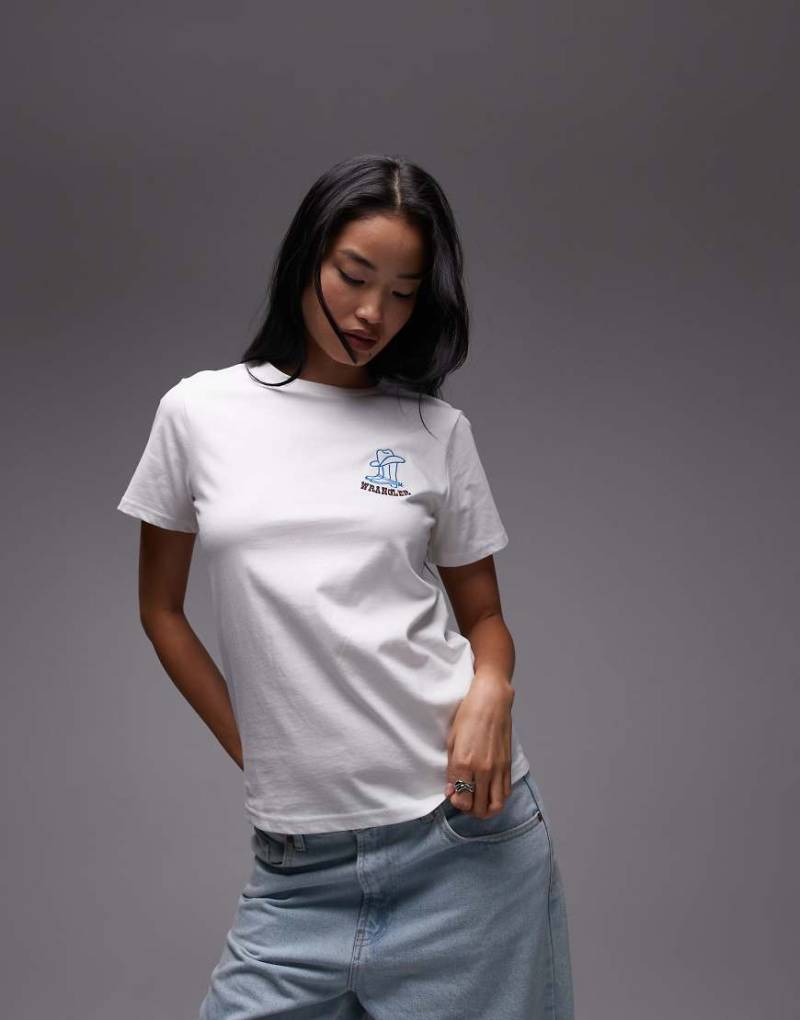 Wrangler - T-Shirt in Weiß mit Western-Logo von Wrangler