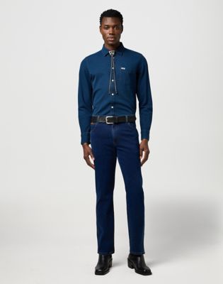 Wrangler Texas High Stretch Straight Jean Rustic Navy Größe 30 x34 von Wrangler