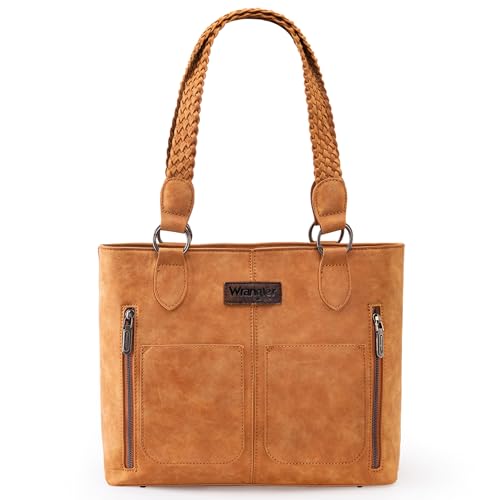 Wrangler Tote Umhängetasche für Frauen Multi Taschen Arbeit Geldbörse, Hellbraun von Wrangler