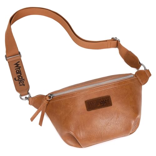 Wrangler Vintage Sling Bag für Damen und Herren, Brusttasche, Hüfttasche, Crossbody-Tasche, Hellbraune Tragetasche, Tragetasche von Wrangler