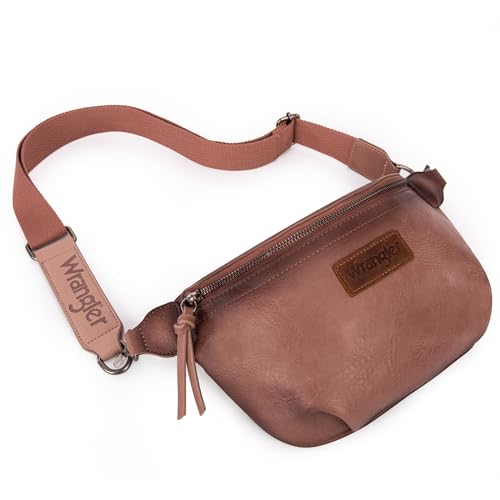 Wrangler Vintage Sling Bag für Damen Herren Brust Bauchtasche Damen Crossbody Geldbörse, A-rosa, Sling Bag von Wrangler