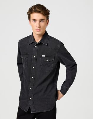 Wrangler Regular Western Shirt Rinse Black Größe XXL von Wrangler