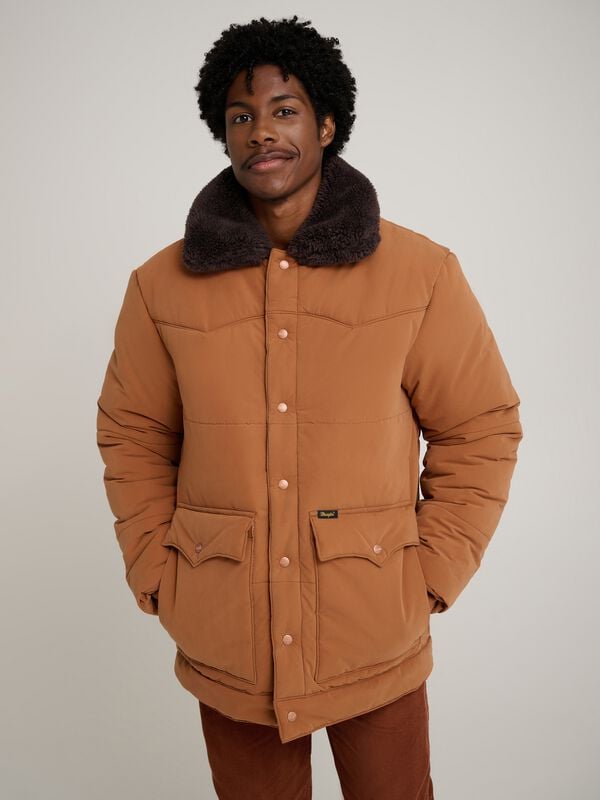 Wrangler Winterjacke - Stranger Things Hopper Jacket Arganoil - S bis M - für Männer - Größe M - braun von Wrangler