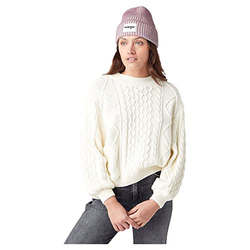 Wrangler Women's Balloon Sleeve KABLE Knit Sweater, Vanilla Ice, X-Small von Wrangler