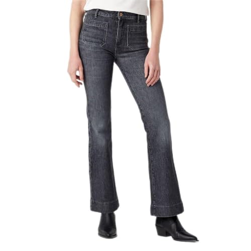 Wrangler Women's Flare Jeans, Washed Black, 32W x 32L von Wrangler
