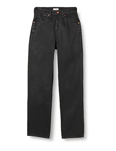 Wrangler Women's MOM Straight Jeans, Coated Black, W29 / L30 von Wrangler