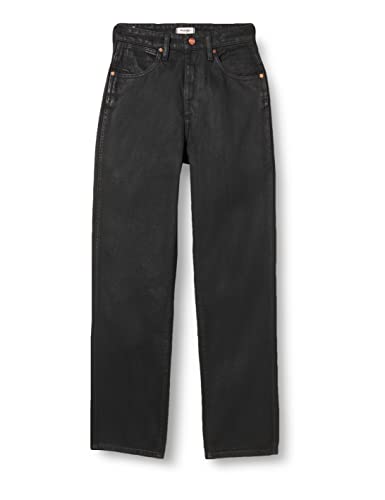 Wrangler Women's MOM Straight Jeans, Coated Black, W40 / L32 von Wrangler