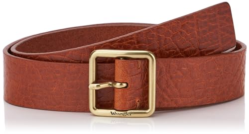 Wrangler Women's Square Buckle Belt, Cognac, 85 von Wrangler