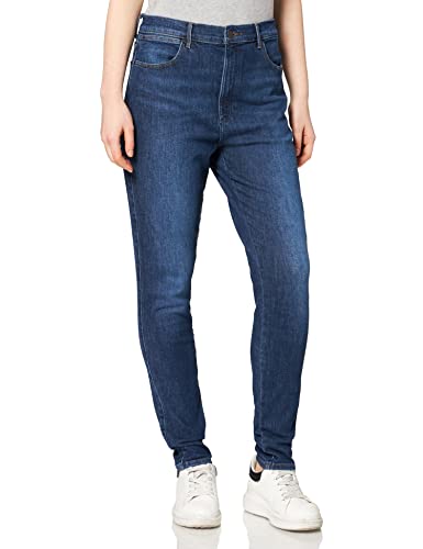 Wrangler Damenjeans, hohe Taille, schmale Passform, Dunkelblau (Good News), 38W/32L von Wrangler