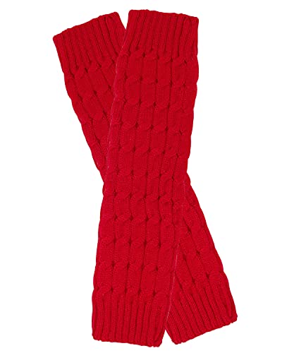 Wrapables Women's Cable Knit Leg Warmers, Red von Wrapables