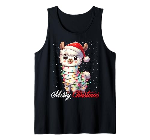 Wrapped with Christmas Lights Merry Christmas - Unisex-Kinder, Unisex-Erwachsene - Schwarz - S - Tank Top - Ärmellos - U-Ausschnitt - Small - EU - 16 - Winter von Wrapped with Christmas Lights Merry Christmas