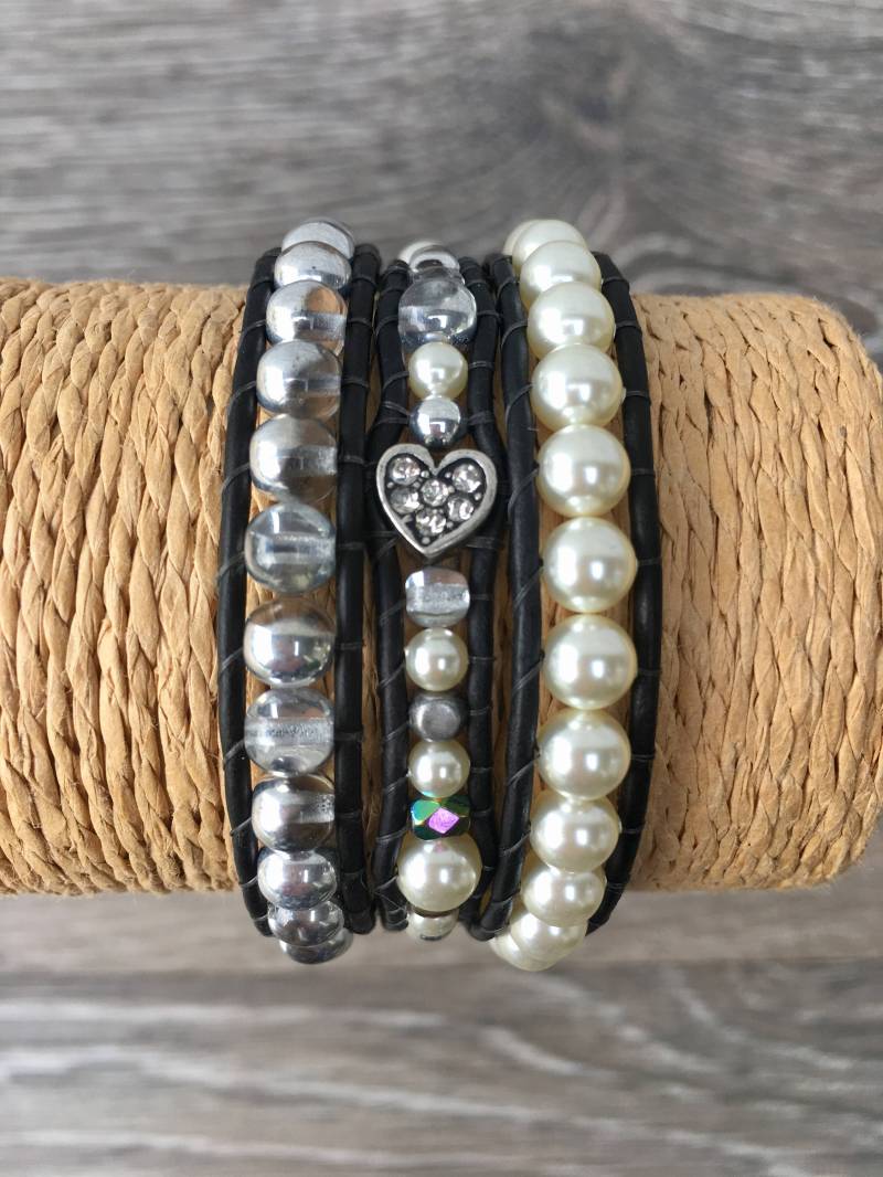Perle & Silber Herz 3-Wrap Perle & Silber Herz 3-Wrap von Wrappedtowear