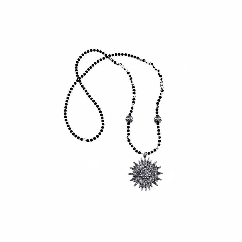 Markasit Stern Anhänger Halskette | Schwarze Onyx Ombre Kristalle Perlenkette Markasit Anhänger Edelstein Layering von WrapsOhDee