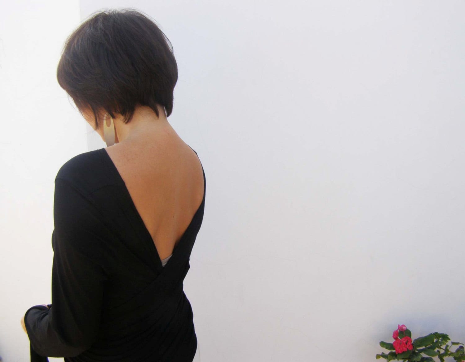 On Sale Schwarzes Wickeltop M Größe Top-Sofort Versandfertiges Mit Langen Ärmeln-Damenbekleidung von Wraptop