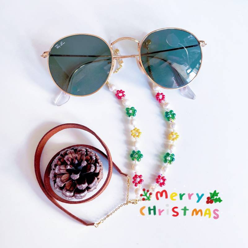 Weihnachtsgläser Kette | Weihnachtsbaum Lesebrillen Perlen Brillenkette Swarovski Kristall Sonnenbrillen Schlüsselband Weihnachtsgeschenk von WrenJewelryCA